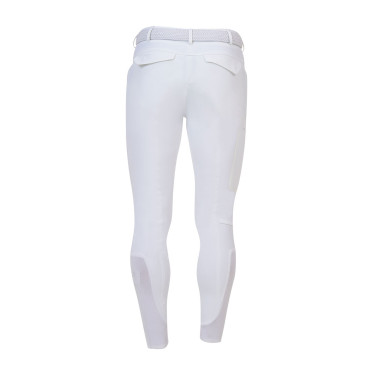 Pantalon homme slim fit Equestro Ridertechnology coutures thermosoudées Blanc Pantalon homme slim fit Equestro Ridertechnology coutures thermosoudées Blanc