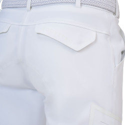 Pantalon homme slim fit Equestro Ridertechnology coutures thermosoudées Blanc Pantalon homme slim fit Equestro Ridertechnology coutures thermosoudées Blanc