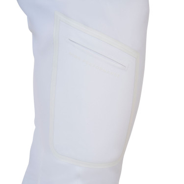Pantalon homme slim fit Equestro Ridertechnology coutures thermosoudées Blanc Pantalon homme slim fit Equestro Ridertechnology coutures thermosoudées Blanc