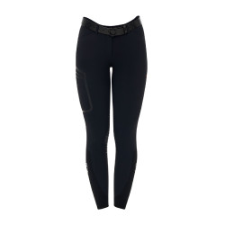 Pantalon slim fit femme Equestro Ridertechnology coutures thermosoudées Noir Pantalon slim fit femme Equestro Ridertechnology coutures thermosoudées Noir