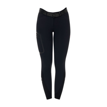 Pantalon slim fit femme Equestro Ridertechnology coutures thermosoudées Noir Pantalon slim fit femme Equestro Ridertechnology coutures thermosoudées Noir