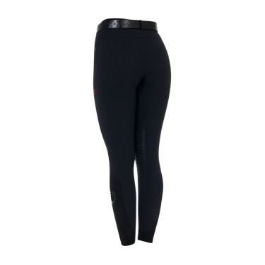 Pantalon slim fit femme Equestro Ridertechnology coutures thermosoudées Noir Pantalon slim fit femme Equestro Ridertechnology coutures thermosoudées Noir