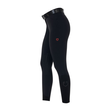 Pantalon slim fit femme Equestro Ridertechnology coutures thermosoudées Noir Pantalon slim fit femme Equestro Ridertechnology coutures thermosoudées Noir