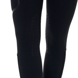 Pantalon slim fit femme Equestro Ridertechnology coutures thermosoudées Noir Pantalon slim fit femme Equestro Ridertechnology coutures thermosoudées Noir