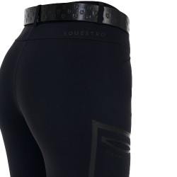 Pantalon slim fit femme Equestro Ridertechnology coutures thermosoudées Noir Pantalon slim fit femme Equestro Ridertechnology coutures thermosoudées Noir