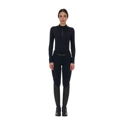 Pantalon slim fit femme Equestro Ridertechnology coutures thermosoudées Noir Pantalon slim fit femme Equestro Ridertechnology coutures thermosoudées Noir