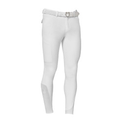 Pantalon homme slim fit Equestro Ridertechnology full grip Blanc
