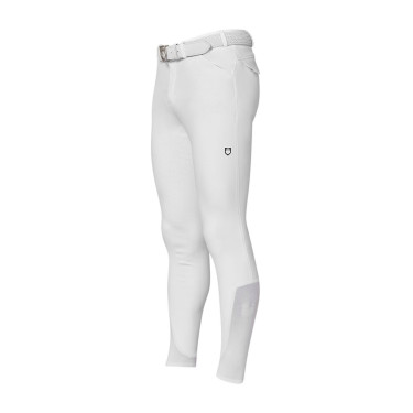 Pantalon homme slim fit Equestro Ridertechnology full grip Blanc