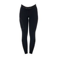Pantalon slim femme Equestro Ridertechnology full grip Noir