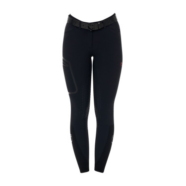 Pantalon slim femme Equestro Ridertechnology full grip Noir Pantalon slim femme Equestro Ridertechnology full grip Noir
