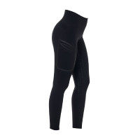 Leggings femme Equestro Ridertechnology taille haute full grip Noir
