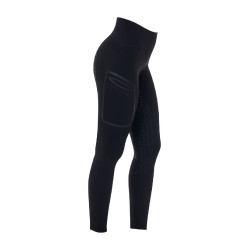 Leggings femme Equestro Ridertechnology taille haute full grip Noir Leggings femme Equestro Ridertechnology taille haute full grip Noir