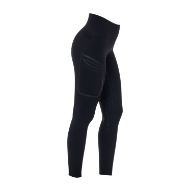 Leggings femme Equestro Ridertechnology taille haute full grip Noir Leggings femme Equestro Ridertechnology taille haute full grip Noir