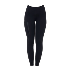 Leggings femme Equestro Ridertechnology taille haute full grip Noir Leggings femme Equestro Ridertechnology taille haute full grip Noir