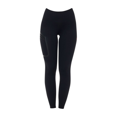 Leggings femme Equestro Ridertechnology taille haute full grip Noir Leggings femme Equestro Ridertechnology taille haute full grip Noir