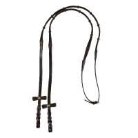 Rênes en cuir Equestro avec poignée solide et arrêts Rênes en cuir Equestro avec poignée solide et arrêts