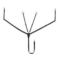 Collier de chasse Equestro avec fourche en cuir tanné et clincher noir Collier de chasse Equestro avec fourche en cuir tanné et clincher noir