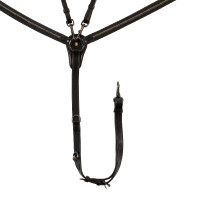 Collier de chasse Equestro avec fourche en cuir tanné et clincher noir Collier de chasse Equestro avec fourche en cuir tanné et clincher noir