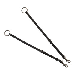 Collier de chasse Equestro avec fourche en cuir tanné et clincher noir