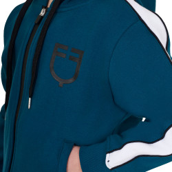Sweat à capuche Equestro en coton pour fille avec fermeture éclair frontale Sweat à capuche Equestro en coton pour fille avec fermeture éclair frontale
