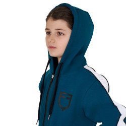 Sweat à capuche Equestro en coton pour fille avec fermeture éclair frontale Sweat à capuche Equestro en coton pour fille avec fermeture éclair frontale