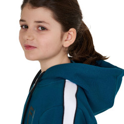 Sweat à capuche Equestro en coton pour fille avec fermeture éclair frontale Sweat à capuche Equestro en coton pour fille avec fermeture éclair frontale