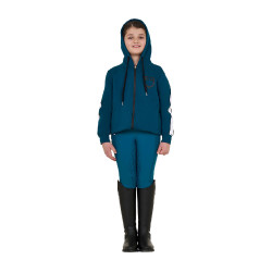 Sweat à capuche Equestro en coton pour fille avec fermeture éclair frontale Sweat à capuche Equestro en coton pour fille avec fermeture éclair frontale