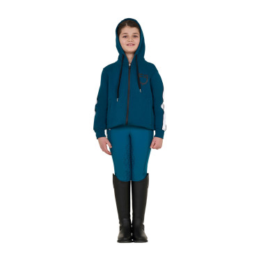 Sweat à capuche Equestro en coton pour fille avec fermeture éclair frontale Sweat à capuche Equestro en coton pour fille avec fermeture éclair frontale