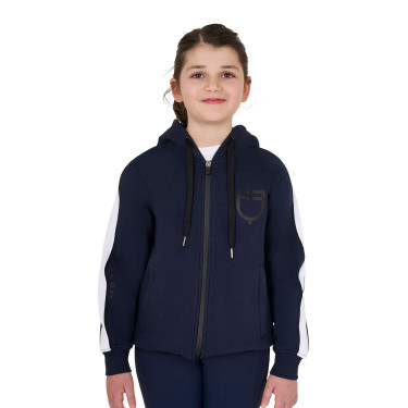 Sweat à capuche Equestro en coton pour fille avec fermeture éclair frontale Marine blazer Bleu marine Sweat à capuche Equestro en coton pour fille avec fermeture éclair frontale Marine blazer Bleu marine