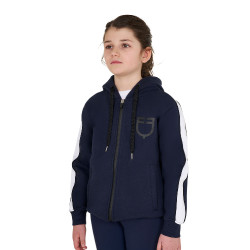 Sweat à capuche Equestro en coton pour fille avec fermeture éclair frontale Marine blazer Bleu marine Sweat à capuche Equestro en coton pour fille avec fermeture éclair frontale Marine blazer Bleu marine