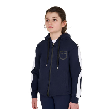 Sweat à capuche Equestro en coton pour fille avec fermeture éclair frontale Marine blazer Bleu marine Sweat à capuche Equestro en coton pour fille avec fermeture éclair frontale Marine blazer Bleu marine