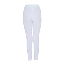 Legging Equestro fille avec découpes perforées Blanc
