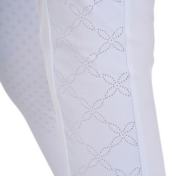 Legging Equestro fille avec découpes perforées Blanc