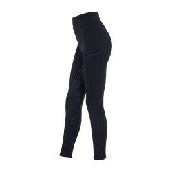 Legging Equestro fille avec découpes perforées Noir Legging Equestro fille avec découpes perforées Noir