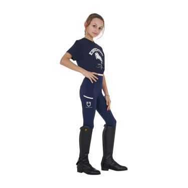 Legging Equestro fille avec découpes perforées Marine blazer / blanc Bleu marine