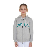 Sweat à capuche Equestro zippé pour enfant avec inscription effet éponge