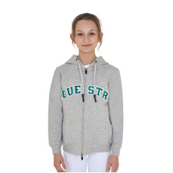 Sweat à capuche Equestro zippé pour enfant avec inscription effet éponge