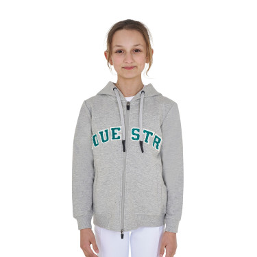 Sweat à capuche Equestro zippé pour enfant avec inscription effet éponge