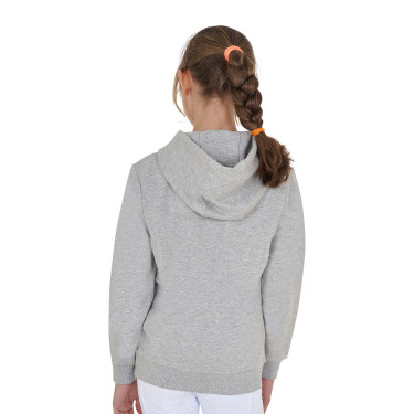 Sweat à capuche Equestro zippé pour enfant avec inscription effet éponge