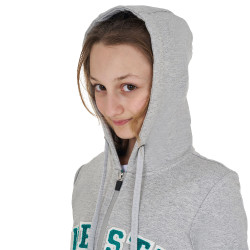 Sweat à capuche Equestro zippé pour enfant avec inscription effet éponge