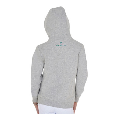 Sweat à capuche Equestro zippé pour enfant avec inscription effet éponge