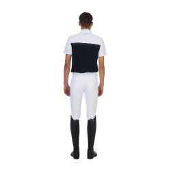 Polo de concours homme Equestro Ridertechnology manches courtes avec zip