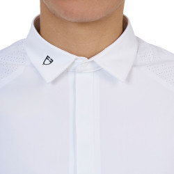Polo de concours homme Equestro Ridertechnology manches courtes boutons