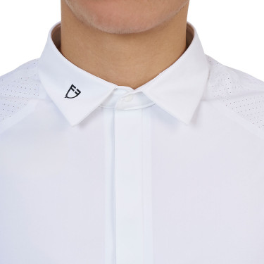 Polo de concours homme Equestro Ridertechnology manches courtes boutons Polo de concours homme Equestro Ridertechnology manches courtes boutons