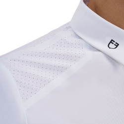 Polo de concours homme Equestro Ridertechnology manches courtes boutons