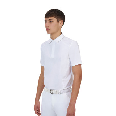 Polo de concours homme Equestro Ridertechnology manches courtes boutons Polo de concours homme Equestro Ridertechnology manches courtes boutons