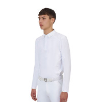 Polo de concours homme Equestro Ridertechnology manches longues à boutons