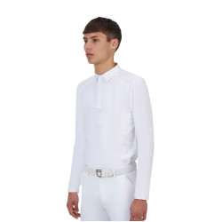 Polo de concours homme Equestro Ridertechnology manches longues à boutons