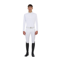 Polo de concours homme Equestro Ridertechnology manches longues à boutons
