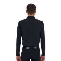 Polo d’entraînement homme Equestro Ridertechnology manches longues avec zip